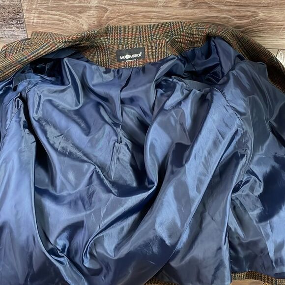Sag Harbor Men’s Dress Coat, Dark Brown Plaid , See Measurements, Vintage - Picture 6 of 6